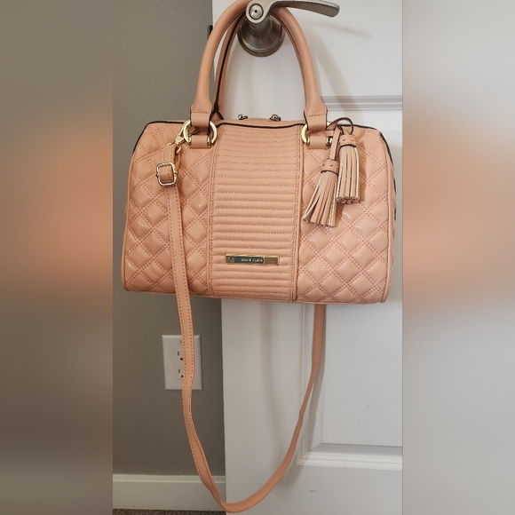 Anne Klein Faux Leather Quilted Satchel Bag in Peach; Brand-New Without Tags - Picture 16 of 16